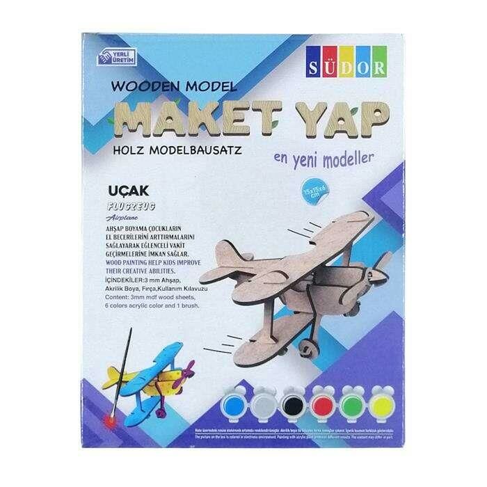 SUDOR AHSAP MAKET UCAK BOYAMA SETI KUCUK MD2-01