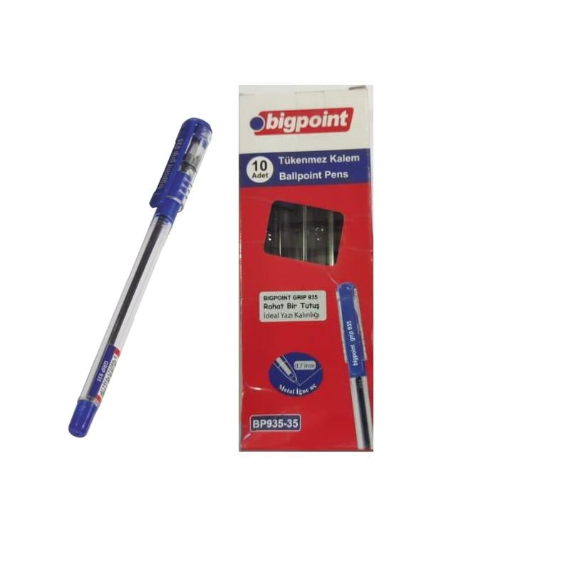 BIGPOINT GRIP 07 TUKENMEZ KALEM MAVI 10 LU (935-35