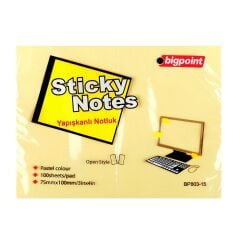 Bigpoint Yapışkanlı Not Kağıdı 75x100mm Sarı 1li