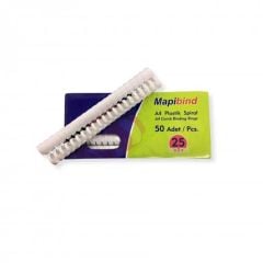 MAPI PLASTIK SPIRAL 25mm BEYAZ 50 LI