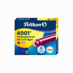 PELIKAN 4001 DOLMAKALEM KARTUSU PEMBE KISA 6LI