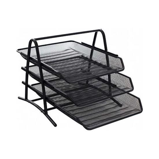 FIO EVRAK RAFI  METAL PERFORE SIYAH 3 LU