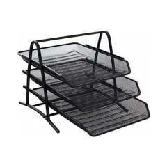 FIO EVRAK RAFI  METAL PERFORE SIYAH 3 LU