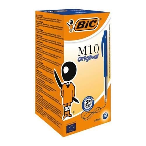 BIC TUKENMEZ KALEM M10 BASMALI 50LI KUTU MAVI