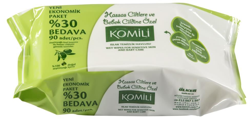 KOMILI ISLAK HAVLU 3x60LI  PAKET