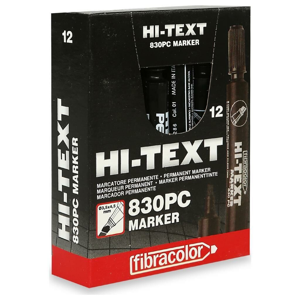 HI-TEXT PERMANENT MARKER KES SIYAH 12LI (830PC)