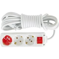 ALMERA 3 LU PRIZ  5mt TOPRAKLI ANAHTARLI MUTLUSAN