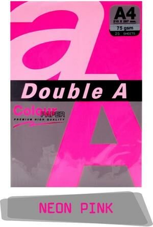 DOUBLE A RENKLI FOTO KAGIDI A4 NEON PINK 25 LI
