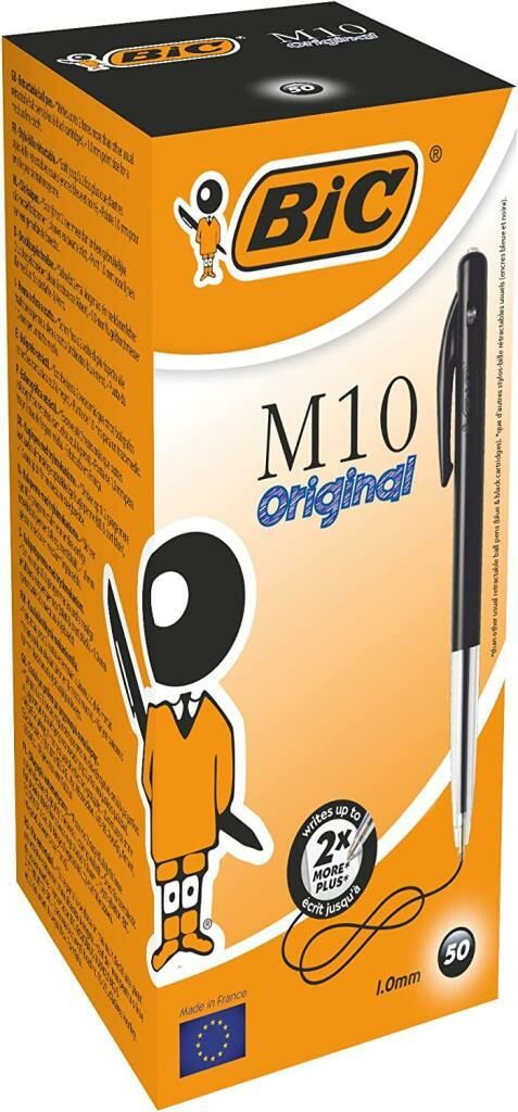 BIC TUKENMEZ KALEM M10 BASMALI 50LI KUTU SIYAH