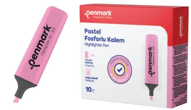 PENMARK FOSFORLU KALEM PASTEL GULSUYU 10LU 505 10