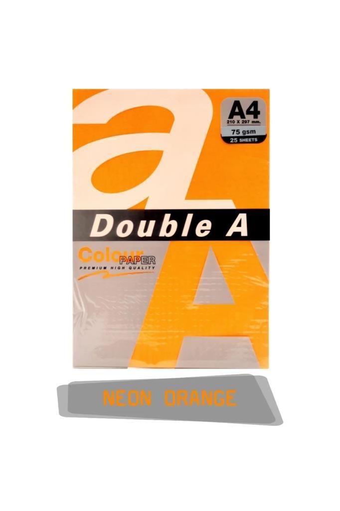 DOUBLE A RENKLI FOTO KAGIDI A4 NEON ORANGE 25 LI