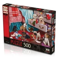 KS PUZZLE 500 PARCA PUPPIES IN THE BEDROOM