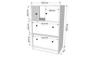 Kapaklı Beyaz Çok Amaçlı Dolap 65,4 Cm Çıtasız ÇA-D-1146-Ç