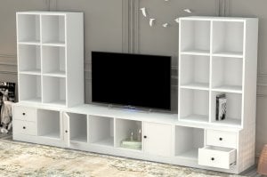 Rafli Çekmeceli Tv Ünitesi Beyaz 260 Cm TVT-1190-Ç