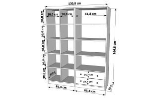 Raflı Çekmeceli Giysi Dolabı Beyaz 130,8 Cm Çıtasız G-YD-1083-Ç