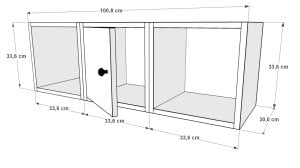 Kitaplikli Kapakli Duvar Rafi Beyaz 100 Cm DVR-1017-Ç