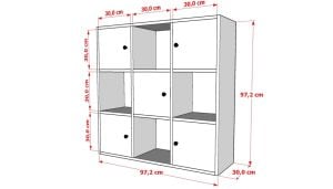 5 Kapakli Rafli Kitaplik 65 Cm Beyaz KTP-1054-Ç