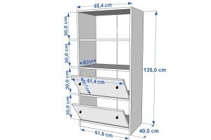 Kapaklı Raflı Beyaz Çok Amaçlı Dolap 65,4 Cm Çıtasız ÇA-D-1148-Ç