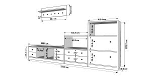 Raflı Askılıklı Puflu Çekmeceli Beyaz Vestiyer Çıtasızı 259 cm VST-1095-Ç