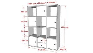 5 Kapakli Çekmeceli Rafli Kitaplik 97 Cm Beyaz KTP-1064-Ç