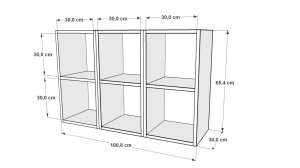 Kitaplikli Rafli Duvar Rafi Beyaz Antrasit 100 Cm DVR-1058