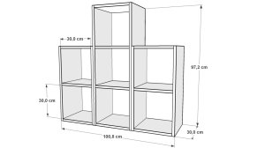 Rafli Kitaplikli Duvar Rafi Beyaz 100 Cm DVR-1091