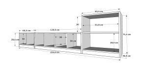 Kitaplıklı Tv Ünitesi Beyaz 260 Cm TV-1272