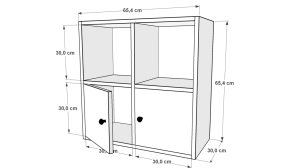 Rafli Kapakli Komodin Beyaz 65 Cm KMD-1010-C