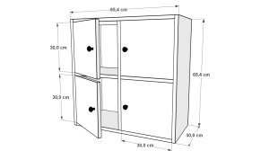 Dolapli Komodin Beyaz 65 Cm KMD-1011-C