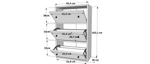 Duser Kapakli Ayakkabilik Beyaz 65 Cm AYK-1018-C