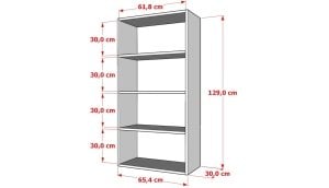 Rafli Kitaplik 65 Cm Beyaz KTP-1163