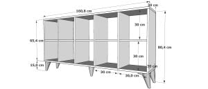 Ayaklı Raflı Beyaz Konsol KNS-1275