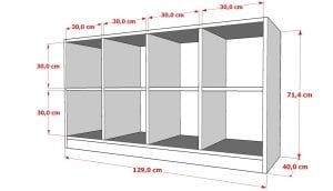 Rafli Kitaplik 130 Cm Beyaz KTP-1177