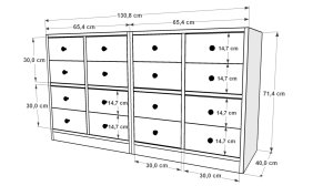 Çekmeceli Sifonyer Beyaz 130 Cm SFN-1021-Ç