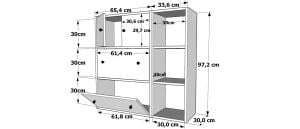 Rafli Düser Kapakli Dolapli Ayakkabilik Beyaz Antrasit 100 Cm AYK-1039-Ç