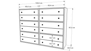 Çekmeceli Sifonyer Beyaz 130 Cm SFN-1041-Ç