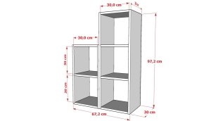 5 Rafli Kitaplik 67 Cm Beyaz Sari KTP-1217