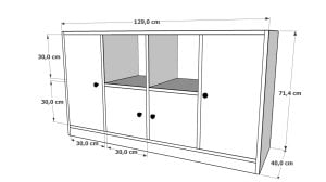 Rafli Dolapli Konsol Beyaz 130 Cm KNS-1011-Ç