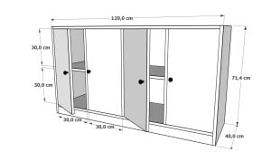 Dolapli Konsol Beyaz 130 Cm KNS-1015-Ç