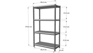 Raflı Üç Katlı Metal Ayakkabılık  Meşe 69 Cm MTL-AYK-1011-M