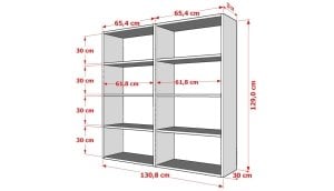 Rafli Kitaplik 130 Cm Beyaz KTP-1261