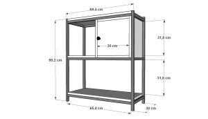 Raflı İki Katlı Dolaplı Metal Çok Amaçlı Dolap Antrasit 69 Cm MTL-ÇAD-1005-A