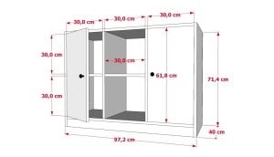 Kapakli Rafli Cok Amacli Dolap Beyaz 97 Cm CA-D-1072-C