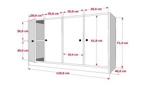 Kapakli Çok Amaçli Dolap Beyaz 130 Cm ÇA-D-1079-Ç