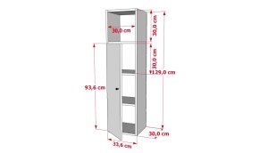 Kapakli Rafli Cok Amacli Dolap Beyaz 35 Cm CA-D-1004-C