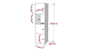 Kapakli Cok Amacli Dolap Beyaz 35 Cm CA-D-1006-C