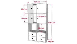 Kapakli Rafli Çekmeceli Çok Amaçli Dolap Beyaz 65 Cm ÇA-D-1023-Ç