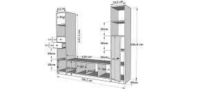 Dolaplı Çekmeceli Tv Ünitesi Beyaz 197 Cm TV-1216-Ç