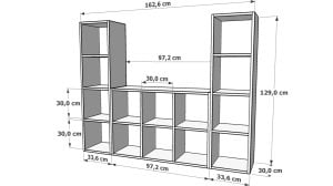 Rafli Kitaplikli Tv Ünitesi Beyaz 165 Cm TVT-1065