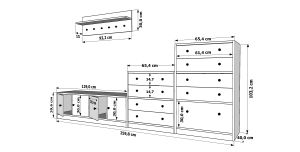 Raflı Askılıklı Puflu Çekmeceli Beyaz Vestiyer Çıtasızı 259 cm VST-1099-Ç